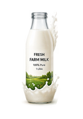 Bottle of fresh farm milk